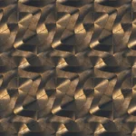 3D Geometric Wallpaper in Gold and Black – Modern Elegance for Your Space