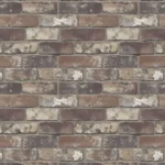 Contemporary Dining Room with Rustic Brick Accent Wall