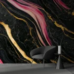 Black, Gold, and Pink Marble Texture