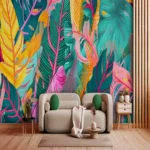 Colorful Tropical Foliage Wall
