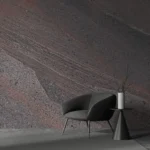 Deep Maroon and Charcoal Stone Texture Wallpaper