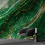 Emerald Green and Gold Marble Texture