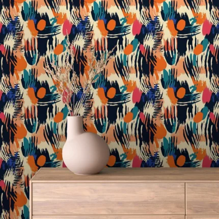 Expressive Brushstroke Rhythm Wallpaper