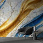 Gold and Blue Marble Texture
