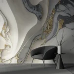 Golden Wave Flow Wallpaper