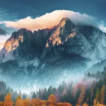 Majestic Mountain Landscape Wall Mural – Scenic Forest Wallpaper
