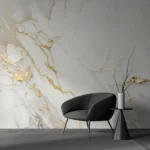 Marble and Gold Flow Wallpaper