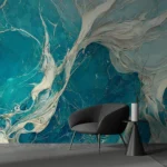 Oceanic Blue and White Marble Texture