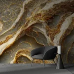 Organic Elegance in Golden Marble