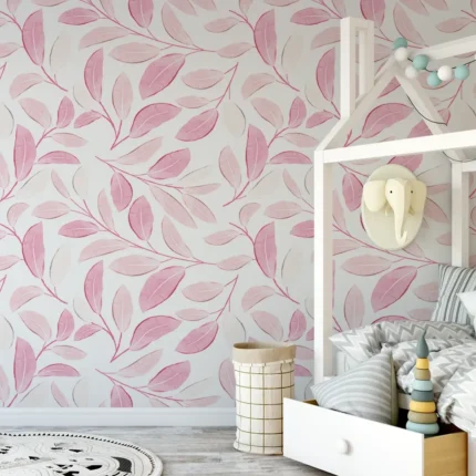 Pastel Serenity - Pink Leaves