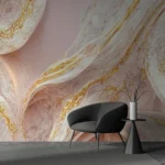 ⁠Soft Pink and Gold Marble Texture