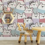 ⁠Sweet Polar Bear Scarf Wallpaper