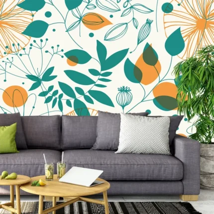 Tropical Symphony - Green and Orange Botanical