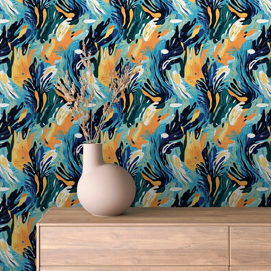 Vibrant Ocean Energy Wallpaper | Rocket Design Vibrant Ocean Energy Wallpaper - Image 1