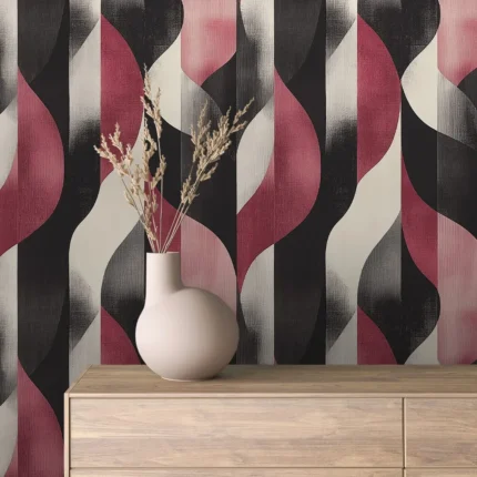 Vintage Chic Wave Stripe Wallpaper