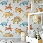 Watercolor Dinosaur Parade