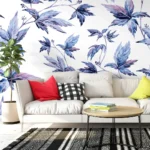 Watercolor Leaves - Blue Botanical